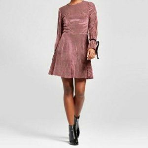 Xhilaration Printed Velvet Long Sleeve Dress